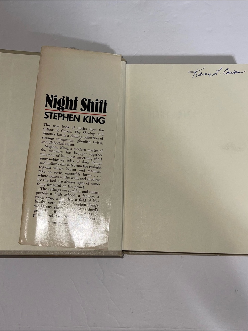Stephen King Night Shift Hardcover with DJ Book Club Edition Vintage 1978 - Picture 2 of 9